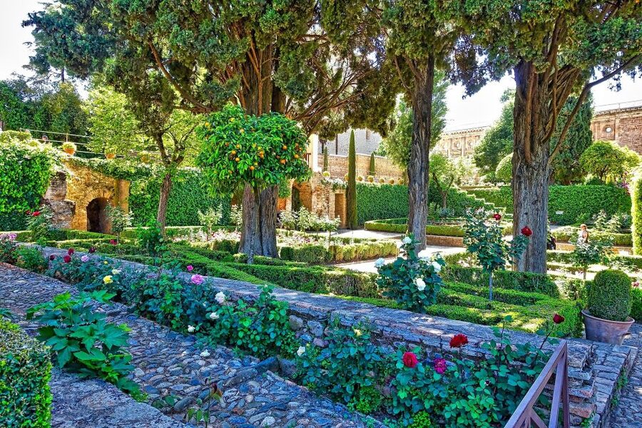 Alhambra's Gardens: Generalife, Partal, Alcazaba, & Carlos V - Partal Palace and the oldest palace setting