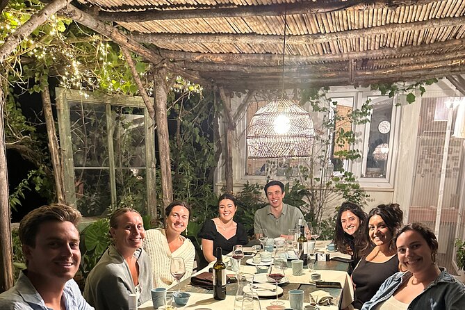 Authentic Apulian menu in the garden of an ancient trullo - Homemade pasta with burnt wheat and goat cacioricotta