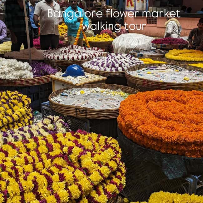 Bangalore Walking Tour KR Flower Market,Fort,Tippu palace - One hour among KR Market’s flower stalls