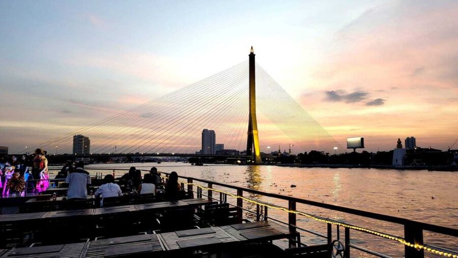 Bangkok: Calypso x White Orchid Cruise with Private Transfer - A sunset start on the Chao Phraya