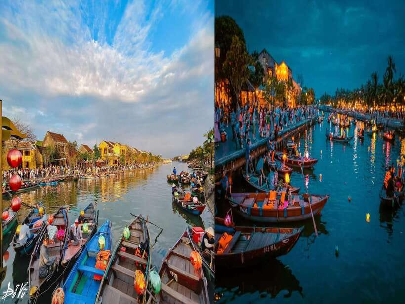 Hoi An : Lantern Boat Ride & Flower Lantern Making Class. - A Wooden Boat on the Thu Bon River