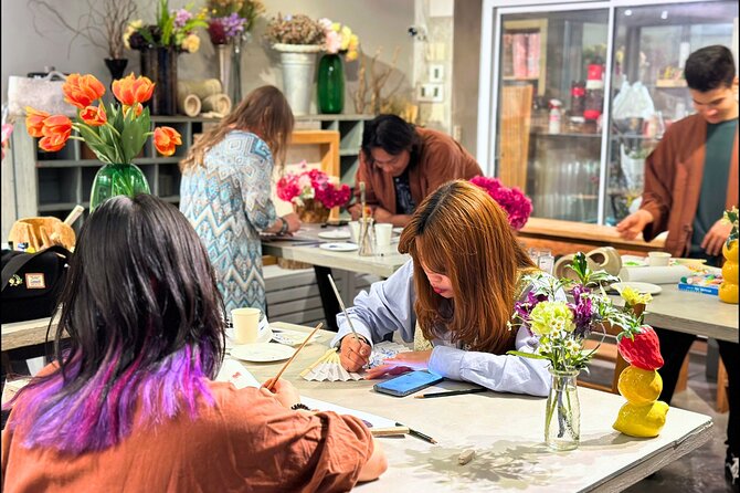 Japanese Fan Painting Workshop ~ in a Tokyo Flower Shop - Learning why fans matter in Japanese culture