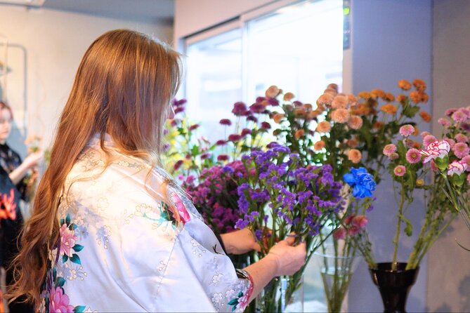Japanese flower arranging (Ikebana) Experience/Workshop in Tokyo - The Flowers, Tools, and Take-Home Options
