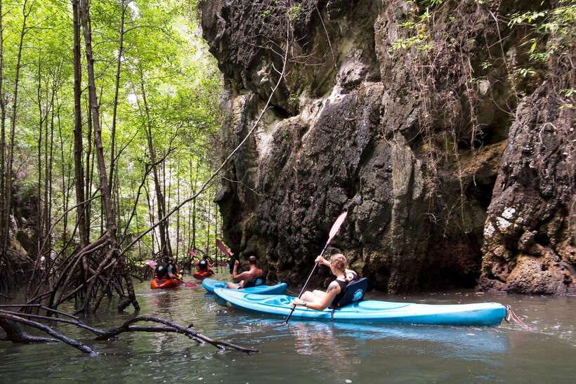 Krabi: A Kayaking Odyssey through Din Daeng Mangrove Maze - Paddling across Ao Thalane Bay