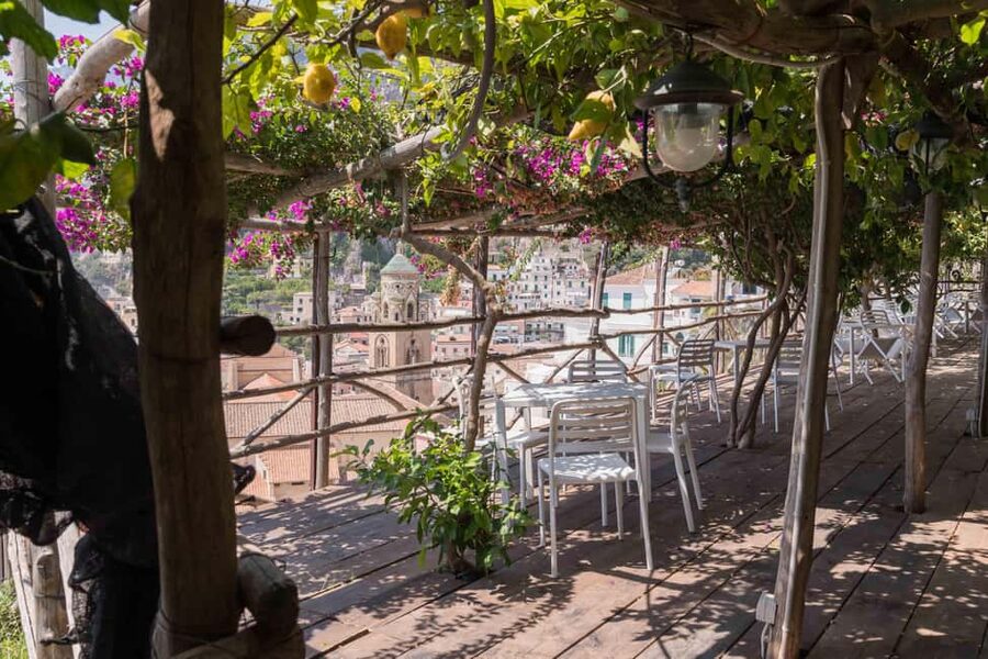 Lemons & Breathtaking Views: Amalfi Monumental Garden Tour - The terrace with Amalfi below