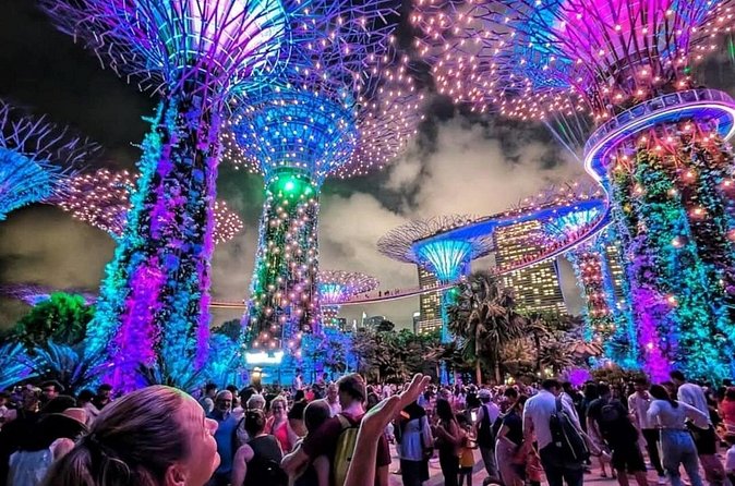 Night out with 6 Food Tastings, Spectra & Garden Rhapsody Shows - The Helix Bridge and Marina Bay views