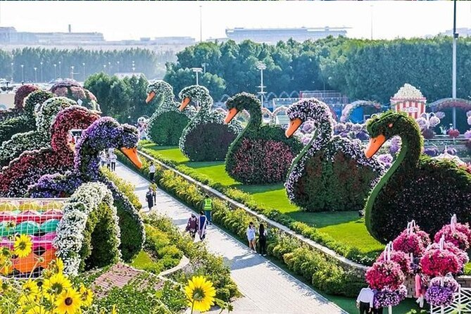 Private Dubai City Tour with Miracle Garden Ticket - Souk Madinat Jumeirah frames the Burj Al Arab