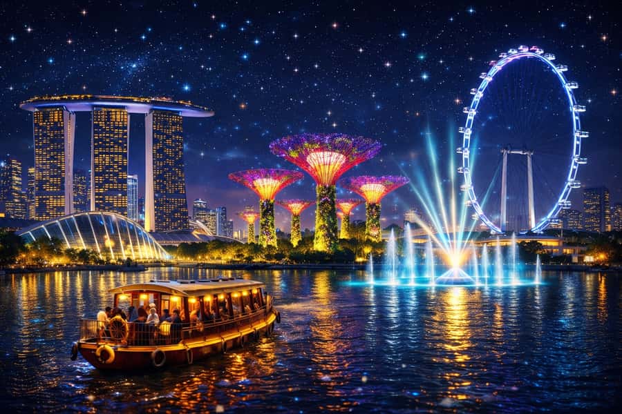 Singapore Starry Night: Cruise, Garden Rhapsody & Spectra - Clarke Quay and the Singapore River