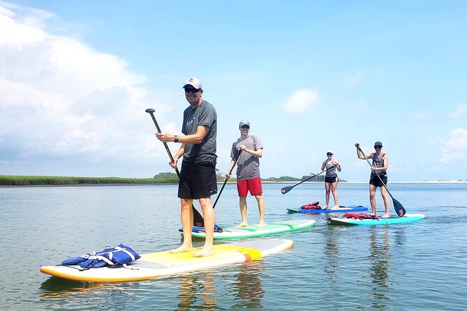 SUP (stand-up paddboard) Salt Marsh Maze Tour - Getting comfortable on a paddleboard